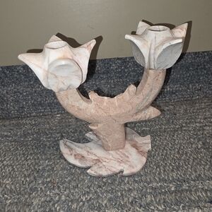 Vintage Teller Onyx Hand Carved Candle Holder